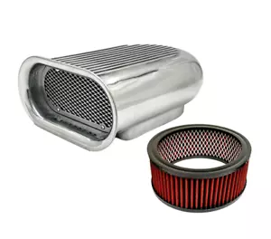 Cuchara de aire estilo Hilborn individual 4 barriles 4 BBL 5-1/8" cuello carburador lavable PO - Imagen 1 de 7