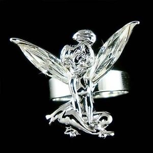 ~Tinkerbell made with Swarovski Crystal Fairy Angel Wings Tinker Adjustable Ring