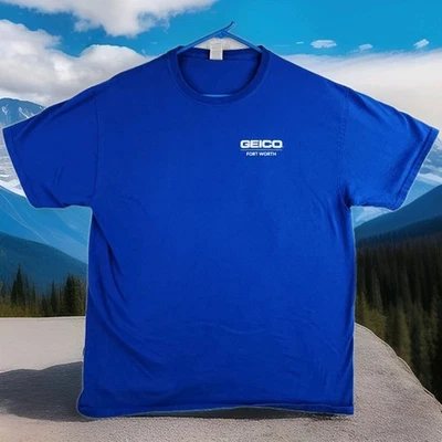 Geico Fort Worth Logo Blue T-shirt Mens Large - Image 1 of 4
