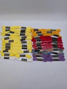 Vtg Embroidery Floss Lot Of 74 DMC, JP Coats, Clarks, American Thread Star Six - Picture 1 of 3