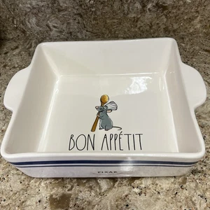 Rae Dunn Disney PIXAR RATATOUILLE "Bon Appetit" Baking Dish ceramic NEW - Picture 1 of 6