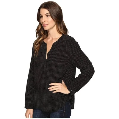 Blusa Joie Lunares Seda M Negra Cuello en V Manga Larga Carita Top Carrera Oficina Foto 1 de 4