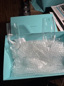 Tiffany & Co. Sektflöten 2er Set mit Box Dichtungen Kristallglas - Bild 1 von 17