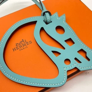 HERMES Hermes Charm Paddock Bag Leather Charm Blue 14.6g - Picture 1 of 22