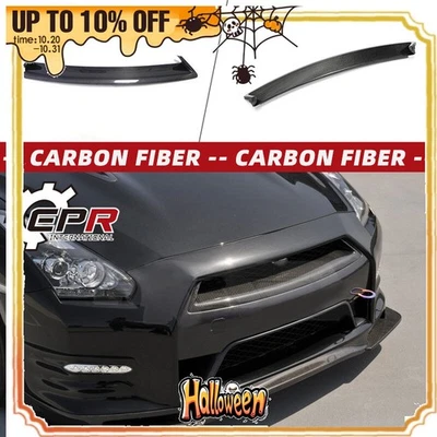 For Nissan R35 GTR 12-16 Carbon Fiber Front Grill OE Bumper Grille Trim Mesh Kit - Image 1 of 4