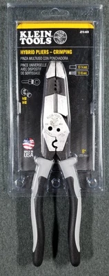 Гибридные обжимные плоскогубцы Klein Tools J215-8CR 10-16 AWG и 6-32 8-32 для стрижки винтов - Изображение 1 из 4