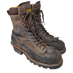 Carolina Work Boots Mens 8.5 D Safety Toe CA7522 Leather Logger Waterproof - Picture 1 of 22