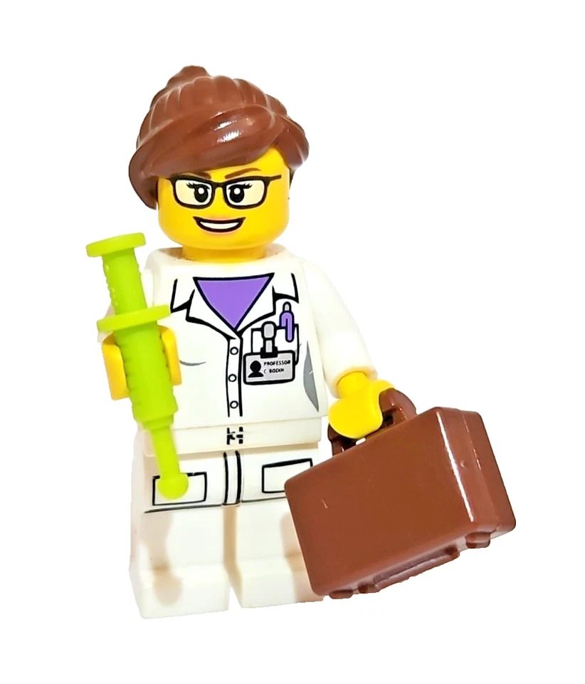 Lego Doctor Nurse Minifigure w/ Needle Medical Bag ER Surgeon Figure Female Doc - Image 1 of 1