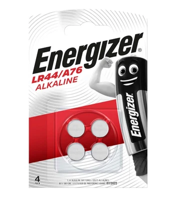 4 x Energizer LR44 1.5V Alkaline Button Cell Batteries LR 44 A76 AG13 357 PX76A - Image 1 of 4