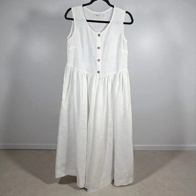 Magic Linen Organic Linen Jumpsuit Small Wide Leg Minimalist Boho Chic Resort - Image 1 of 4