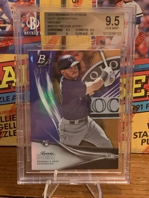Bowman Platinum 2016 próxima generación naranja ref 22/25 Trevor Story BGS 9,5 gema💎 Foto 1 de 2
