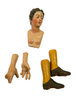 Pastore Componibile Dipinto in Terracotta Cm 20/25 Cameriera Testa Mani e Piedi - Immagine 1 di 4