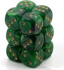 Chessex DND Dice Set D&D Dice-16mm Vortex Green and Gold Plastic Polyhedral Dice