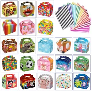 25 Party Boxes - Themed Character Loot Treat Gift Box - Plus 25 FREE Paper Bags - Picture 1 of 51