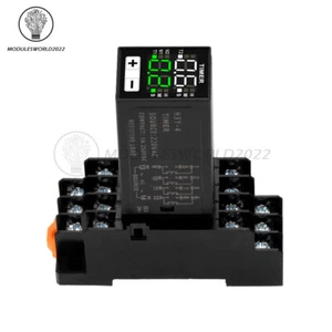 H3Y-4 Cycle Time Delay Relay AC220V DC24V 12V Digital Display Dual Time w/ Base - Picture 1 of 26