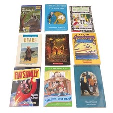 Lot Of 9 Kids Paperback Books Goosebumps, The Phantom Tollbooth, Oliver Twist,..