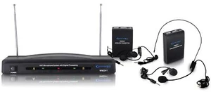 New Technical Pro Dual Headset VHF High Band Microphone System with Lapel Mics - Picture 1 of 7