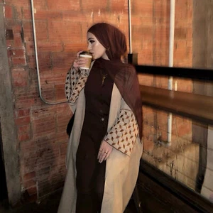 Muslimischer offener Kaftan Stickerei Damen Cardigan langes Kleid Abaya Dubai Kimono Morgenmantel - Bild 1 von 27