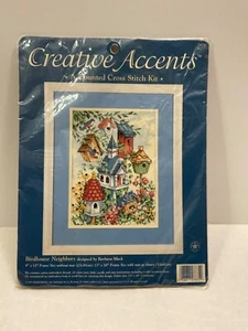 Creative Accents Birdhouse Neighbors Counted Cross Stitch Kit 9X12 Barbara Mock - Picture 1 of 4