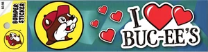Buc-ee's Bumper Sticker Advertising Logo - I Heart Buc-ee's - New Design - Picture 1 of 2