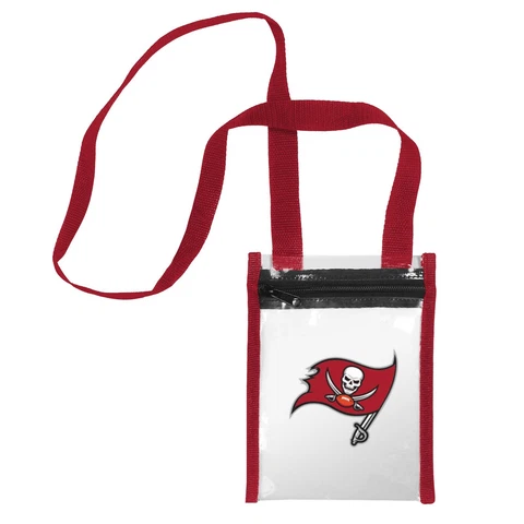 Tampa Bay Buccaneers CLEAR Crossbody Tote Bag Purse Stadium Security 8" x 6" Cover