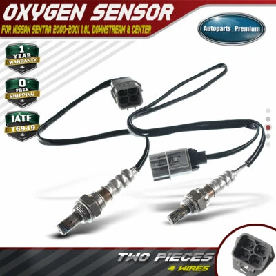 2x Sensor de oxígeno O2 aguas abajo + centro para Nissan Sentra 2000-2001 1,8 L QG18DE CA Foto 1 de 4