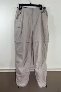 LL Beans Outdoors Womens Cargo Zip Off Pants Size 12 Khaki Converts Capri Shorts - Picture 1 of 14