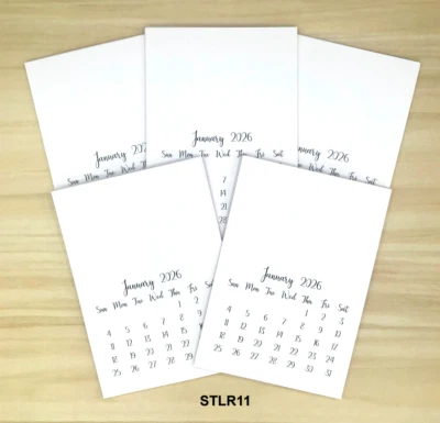 Mini Calendario en Blanco 2026 3.5" x 5" DECORACIÓN, SELLO, HÁGALO USTED MISMO, ÁLBUM DE RECORTES (S Lote de 5) Foto 1 de 2