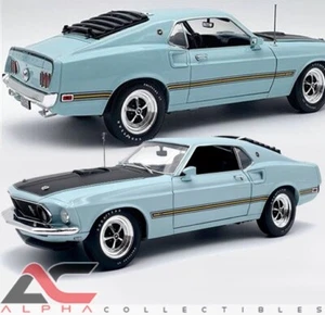ACME A1801885 1:18 1969 FORD MUSTANG 428 COBRA JET MACH 1 (AZTEC AQUA BLUE) - Picture 1 of 6