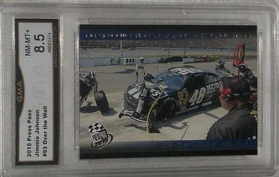 JIMMIE JOHNSON  2015 PRESS PASS CARD  #93 OVER THE WALL NM-MT+ 8.5 BY GMA NICE - Image 1 of 2