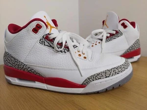 Air Jordan 3 Retro Cardinal Red Mens Basketball Shoes Trainers UK 8.5 - Picture 1 of 9