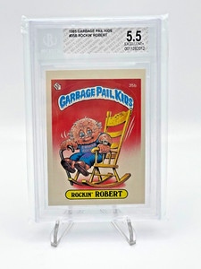 1985 Garbage Pail Kids Stickers 35b Rockin' Robert OS Series 1 Beckett 5.5 Grade