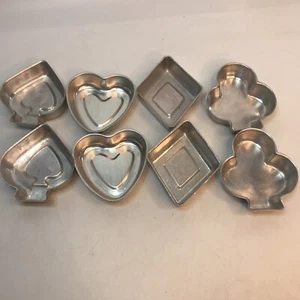 Set 8 Vintage Stegform Tarte Backform Form Club Spaten Herz Diamant Euchre Plätzchen - Bild 1 von 5