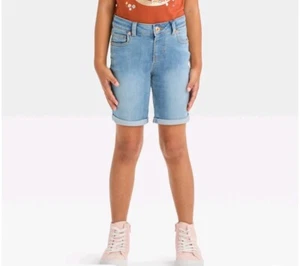 Girls' Mid-Rise Bermuda Jean Shorts - Cat & Jack. Size M (8) - Picture 1 of 2