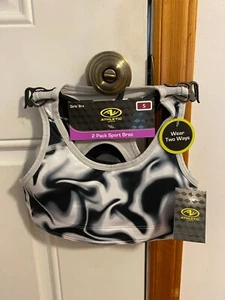 NEW GIRL'S SIZE SMALL ATHLETIC WORKS 2 PACK SPORTS BRAS BAND SIZE 30 - Picture 1 of 8