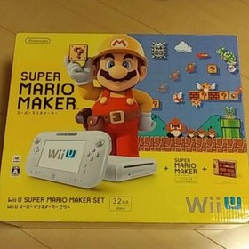 Nintendo Wii U Super Mario Maker Console set white body 32GB Rare Japan