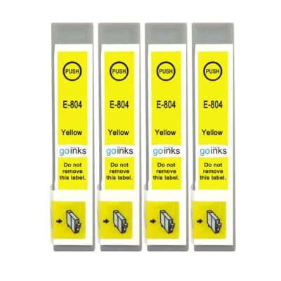 4 Gelb Tintenpatronen ersetzen Epson Stylus T0804 non-OEM / Kompatibel  - Bild 1 von 4
