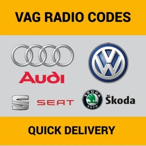VW SKODA AUDI SEAT VOLKSWAGEN VAG RADIO CODE - Unlocking Pin Code - UNLOCK NOW