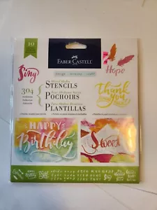 Faber-Castell Mixed Media Stencil 304 Collezione 10 Stencil Nuovi in Confezione - Foto 1 di 3