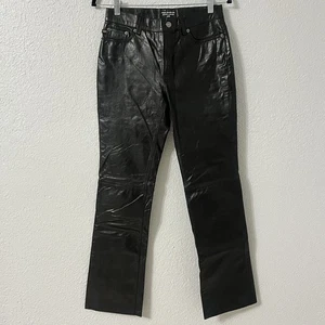 Vintage Polo Jeans Co Ralph Lauren Damen Hose Echtleder Schwarz Größe 2 - Bild 1 von 11