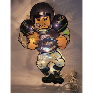 Seattle Seahawks 12” tall light up football player 15’ cord 12V plug suction cup - Picture 1 of 8