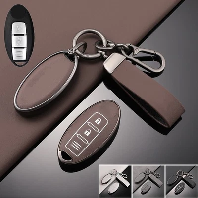 Funda para llave de coche de cuero de aleación de zinc para Nissan 370Z March Qashqai Pulsar Micra Foto 1 de 4