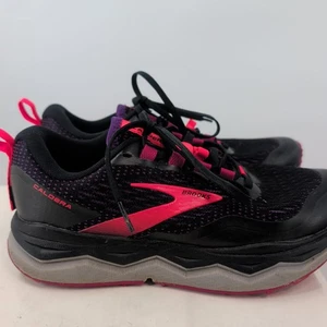 Brooks Caldera 5 Trail 120341-1B-02 Lace-Up Running Sneakers Black Pink 7.5 B - Picture 1 of 8