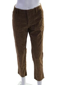 Nili Lotan Womens Cotton Textured Fronded Bottom Straight Leg Jeans Brown Size 6 - Picture 1 of 13