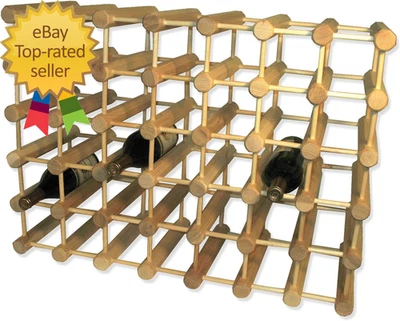 Ash Wood Modular Stackable Wine Rack Storage Holder with Natural Pin - Image 1 of 2