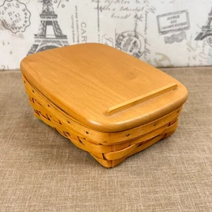 Longaberger 1998 Note Pal Basket with Lid 7.5 x 5.5 x 2 FH x 3.5 BH - Picture 1 of 8