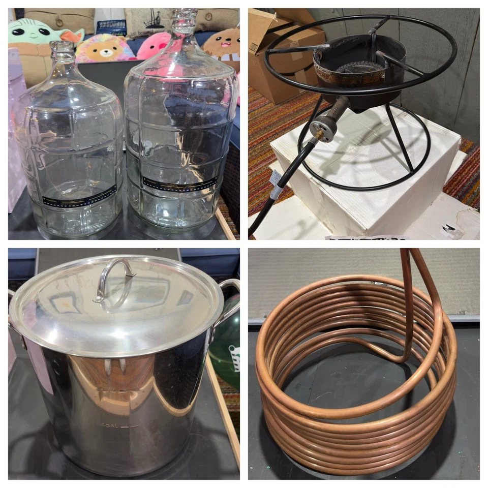 Beginner Homebrew Beer Starter – Kettle, Dark Star Burner, Carboys, Chiller - Image 1 of 4