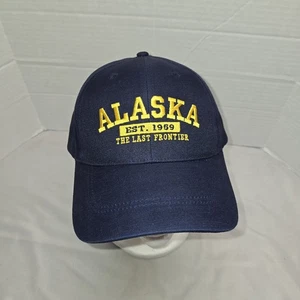 ALASKA The Last Frontier Hat Black twill Nwot Adj Strapback - Picture 1 of 6