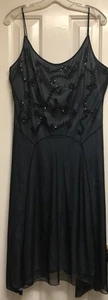 Laundry by Shelli Segal Spaghetti Strap Black Sequins Dress size 12 NWOT - Picture 1 of 22