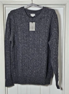 Spier & Mackay Shetland Wool Cableknit Sweater Men's Size XL Charcoal Gray - Picture 1 of 5